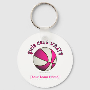 Basketball - White/Pink Keychain