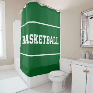BASKETBALL White Text Stripes On Athletic Green