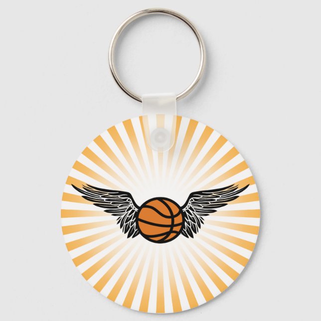 basketball. winged. keychain (Front)