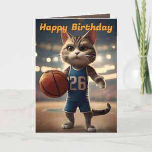 "Basketball with a Side of Catitude" Birthday Card
