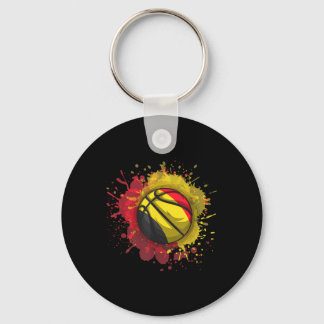 Basketball With Belgium Flag Keychain