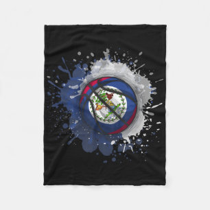 Basketball With Belize Flag Fleece Blanket