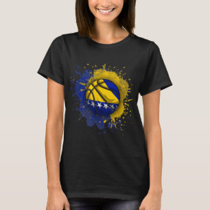 Basketball With Bosnia And Herzegovina Flag T-Shirt