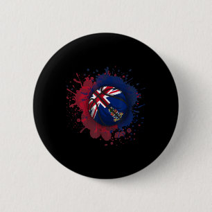 Basketball With Cayman Islands Flag 2 Inch Round Button