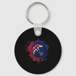 Basketball With Cayman Islands Flag Keychain