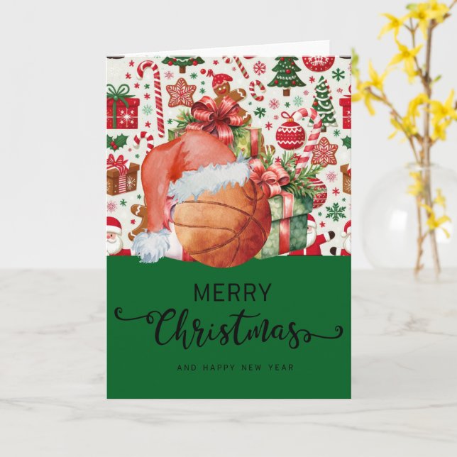 Basketball with Christmas themed for player Card (Yellow Flower)