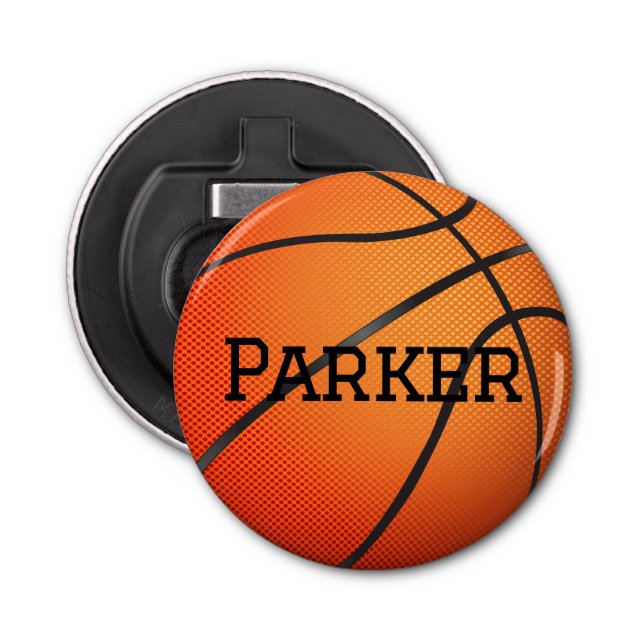 Basketball With Custom Name Bottle Opener (Front)