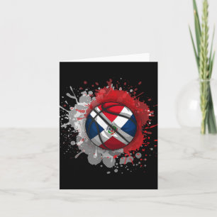 Basketball With Dominican Republic Flag Card