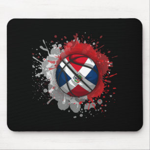 Basketball With Dominican Republic Flag Mouse Pad