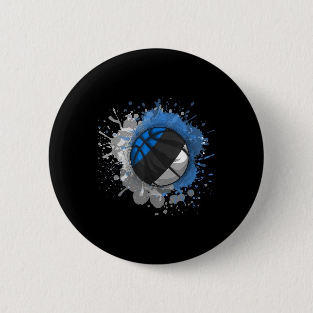 Basketball With Estonia Flag  2 Inch Round Button (Front)