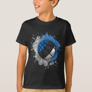 Basketball With Estonia Flag T-Shirt
