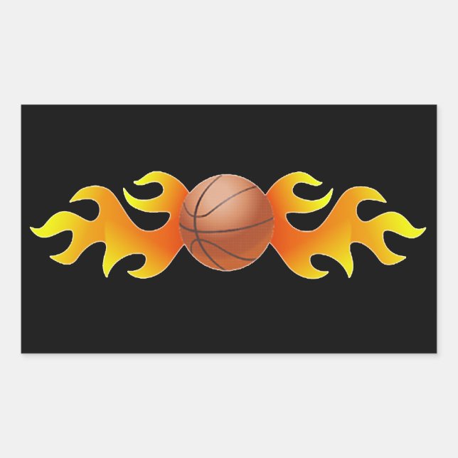 Basketball with Flames Sticker (Front)