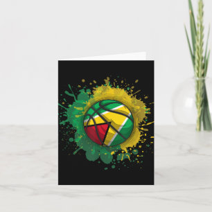 Basketball With Guyana Flag Card