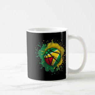 Basketball With Guyana Flag Coffee Mug
