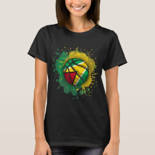 Basketball With Guyana Flag T-Shirt