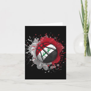 Basketball With Iraq Flag Card