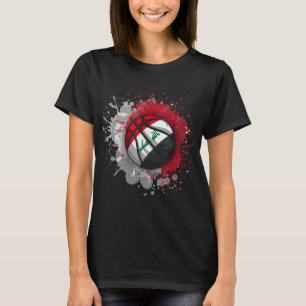 Basketball With Iraq Flag T-Shirt