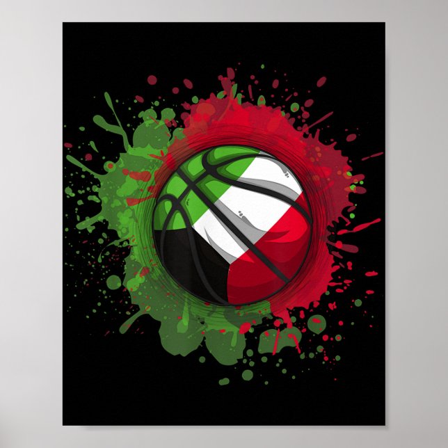 Basketball With Kuwait Flag  Poster (Front)
