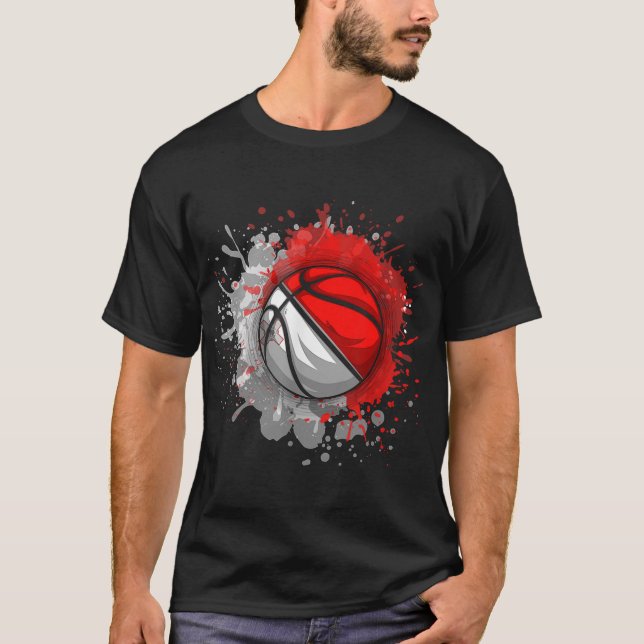 Basketball With Malta Flag  T-Shirt (Front)