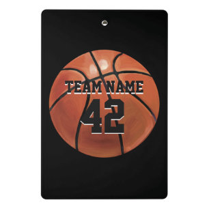 Basketball with Personalized Name and Number Mini Clipboard