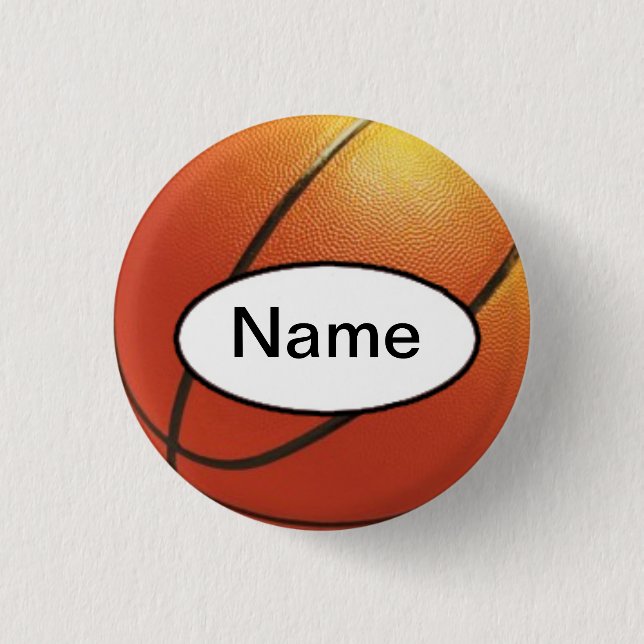 basketball with your name on it 1 inch round button (Front)