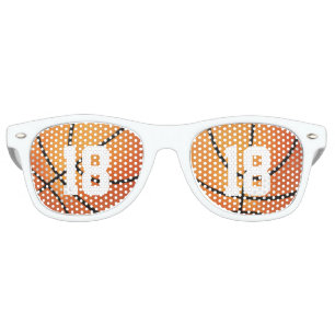 Basketball with your own number   Sports Gift Retro Sunglasses