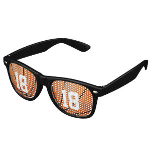 Basketball with your own number   Sports Gift Retro Sunglasses