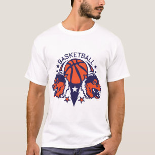 basketball wolf logo sport ball club T-Shirt