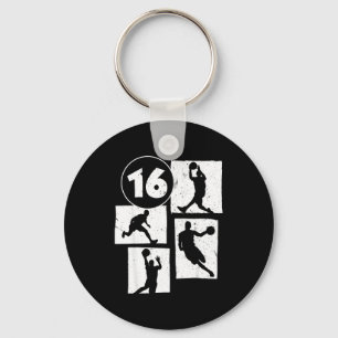 Basketball Years Player Old 16 16th Basketball Fun Keychain