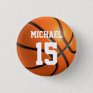 Basketball Your Name 1 Inch Round Button