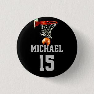 Basketball Your Name 1 Inch Round Button