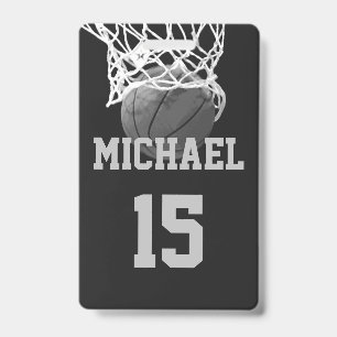 Basketball Your Name Badge