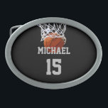 Basketball Your Name Belt Buckle<br><div class="desc">Digital Sporting Images and Artworks - We Love Basketball - American Popular Sports</div>