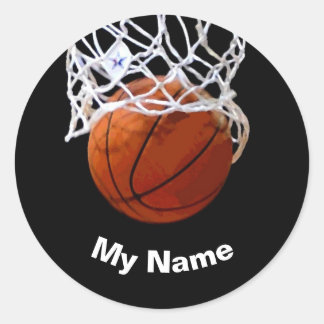 Basketball Your Name Custom Classic Round Sticker