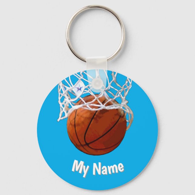Basketball Your Name Custom Keychain (Front)