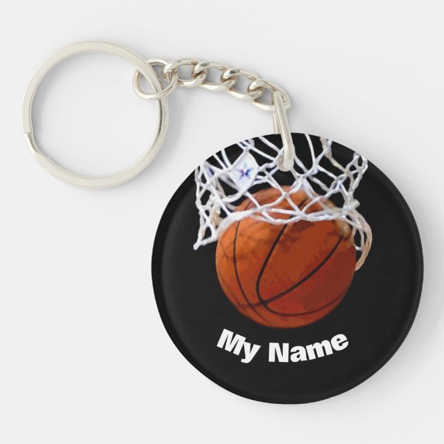 Basketball Your Name Custom Keychain (Front)