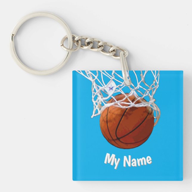 Basketball Your Name Custom Keychain (Front)