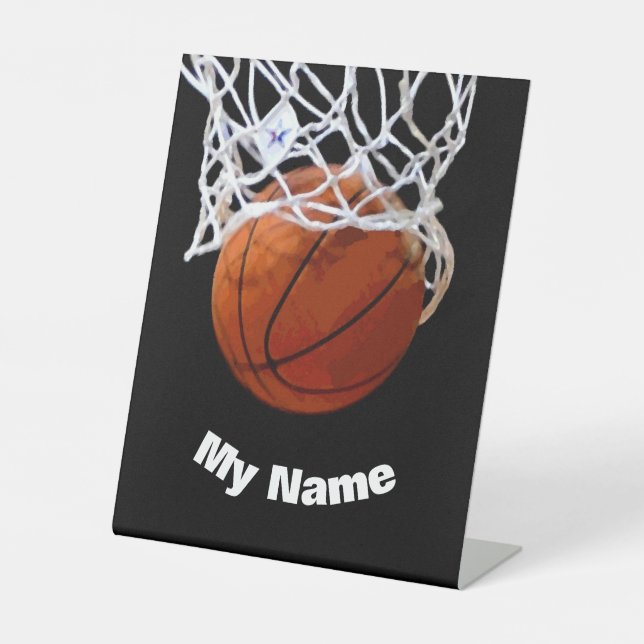 Basketball Your Name Custom Pedestal Sign (Front)