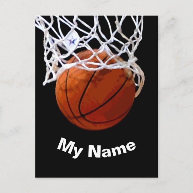 Basketball Your Name Custom Postcard (Front)