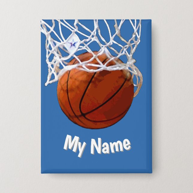 Basketball Your Name Custom Steel Blue Background (Front)