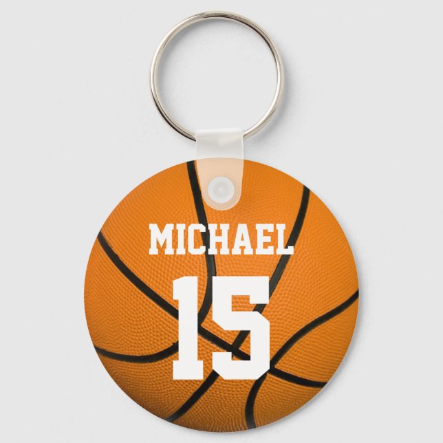 Basketball Your Name Customizable Keychain (Front)
