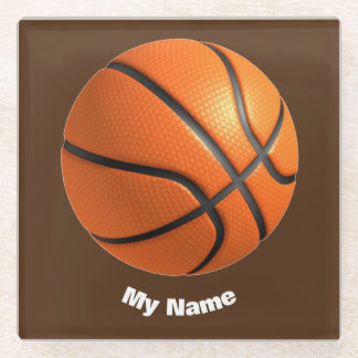 Basketball Your Name Glass Coaster