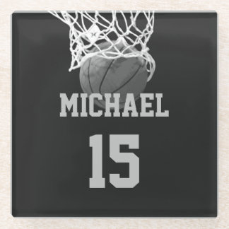 Basketball Your Name Glass Coaster
