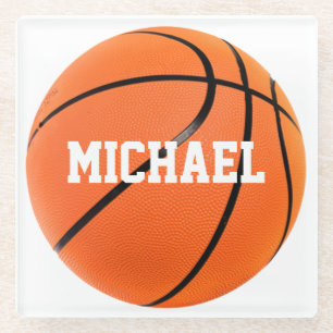 Basketball Your Name Glass Coaster
