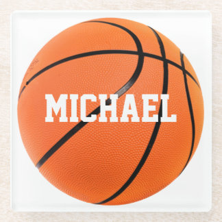 Basketball Your Name Glass Coaster