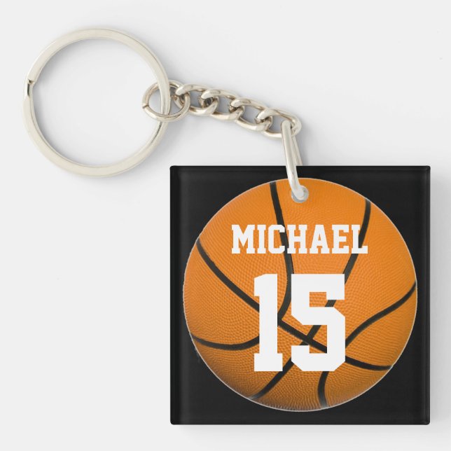 Basketball Your Name Keychain (Front)