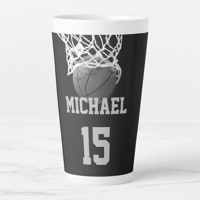 Basketball Your Name Latte Mug (Front)