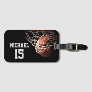 Basketball Your Name Luggage Tag