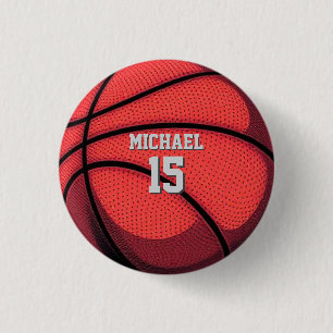 Basketball Your Name Pop Art 1 Inch Round Button