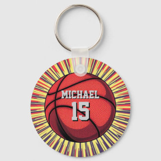 Basketball Your Name Pop Art Keychain